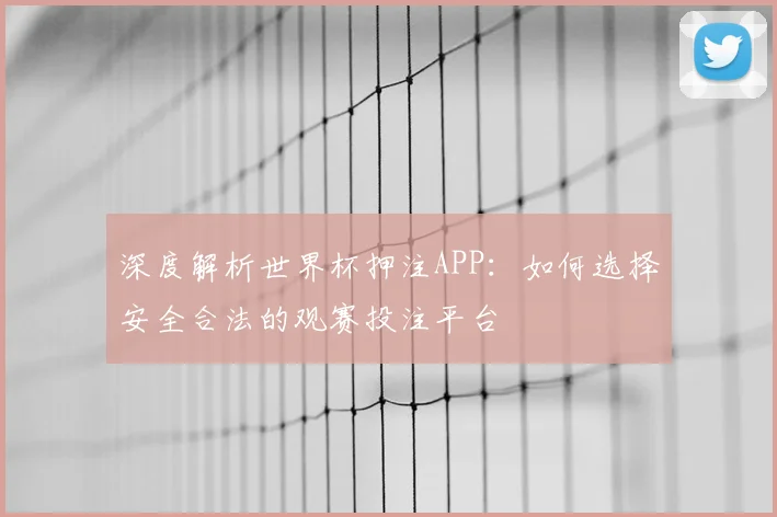 深度解析世界杯押注APP：如何选择安全合法的观赛投注平台